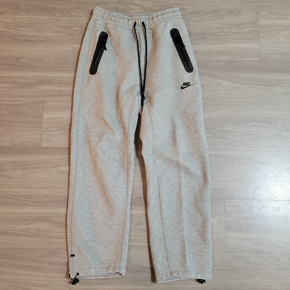 Nike Sportswear Tech Fleece Grey Open Hem Bungee Pants Straight Leg Mens Small